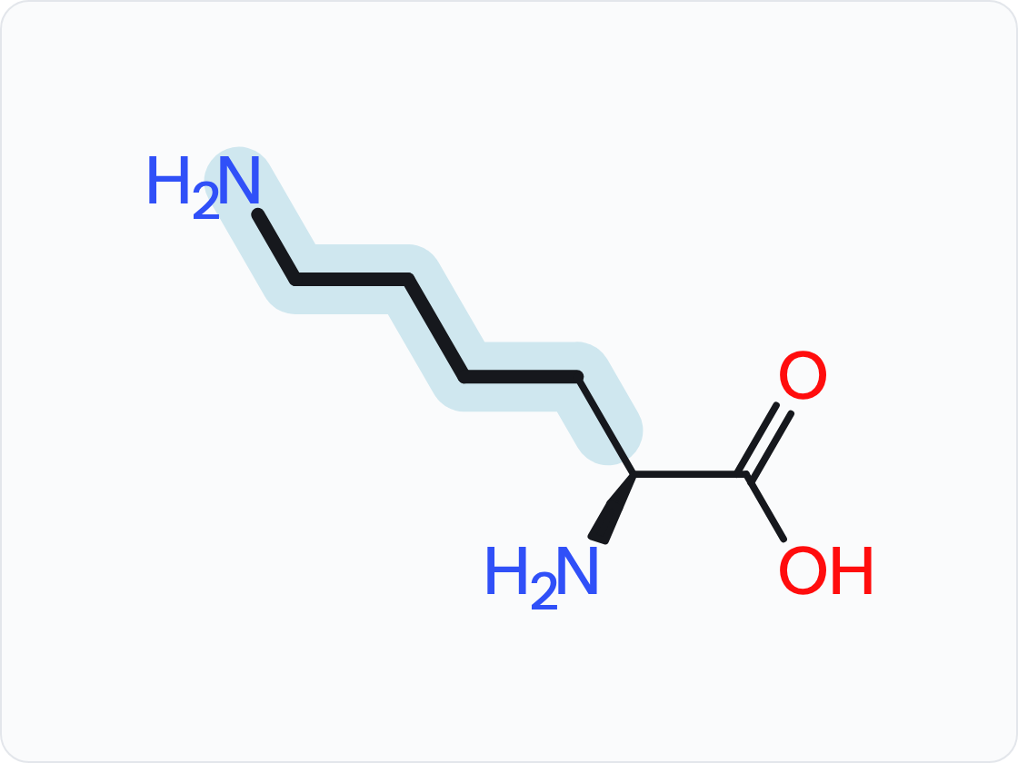 Skeletal structure of an amino acid, drawn as the un-ionized free acid with the amino group at left and the carboxylic acid at right; the side chain (R group) is shaded and drawn with heavier bonds.