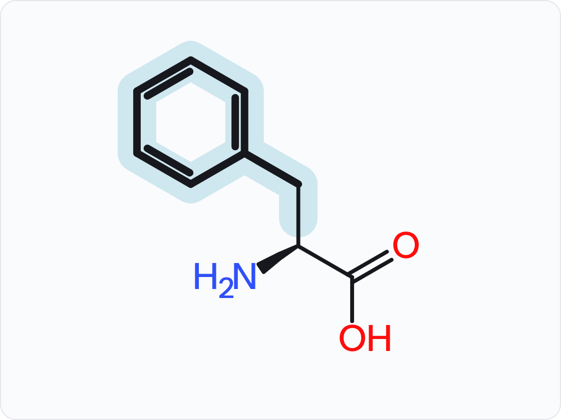 Skeletal structure of an amino acid, drawn as the un-ionized free acid with the amino group at left and the carboxylic acid at right; the side chain (R group) is shaded and drawn with heavier bonds.